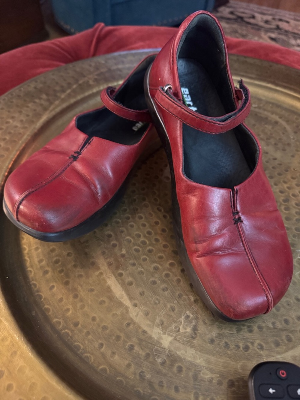 Earth Burgundy Leather Mary Jane Flats